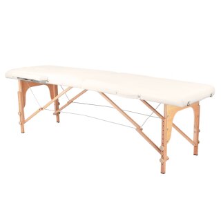 Inklapbare massagetafel hout comfort 2-delig creme